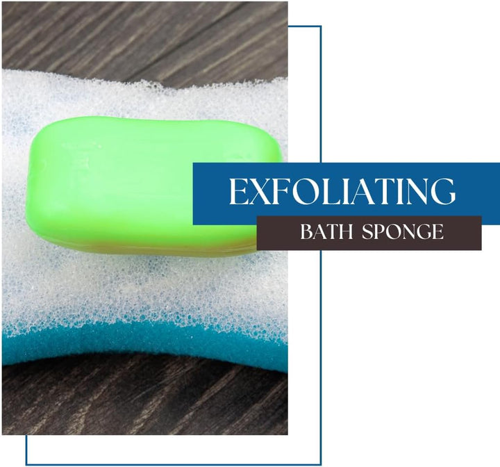 Pack of 12 Massage Sponges for Men and Women - Exfoliating Bath Sponge for Adults and Kids - Perfect for Body Scrubbing in the Shower