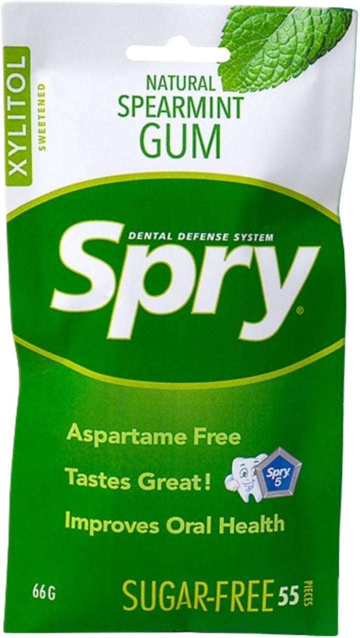Fresh Natural Xylitol Chewing Gum Dental Defense System - Aspartame-Free, Sugar-Free, Non-Gmo, Gluten-Free (Spearmint, 100 Count - Pack of 1)