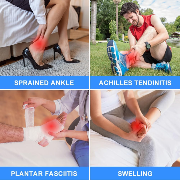 Ankle Brace, 2 Pack Ankle Support for Ligament Damage and Sprained Ankle, Achilles Tendonitis Support, Plantar Fasciitis Support Strap for Heel Pain Relief, Ankle Support Brace for Women & Men