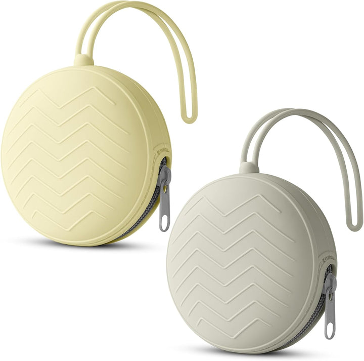 Dummy Holder Set, 2PCS Silicone Dummy Case, Portable Soother Pods for Travel, Home (Green/Blue)