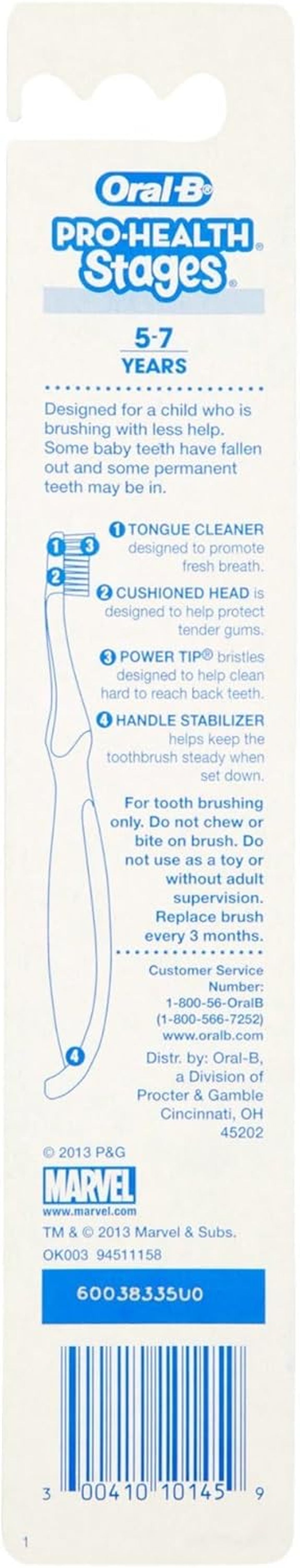 Kids Toothbrush, Pro-Helth Stges Mrvel vengers for Children ges 5-7 Yers Old, Soft (Pck of 6) - ssorted Chrcters