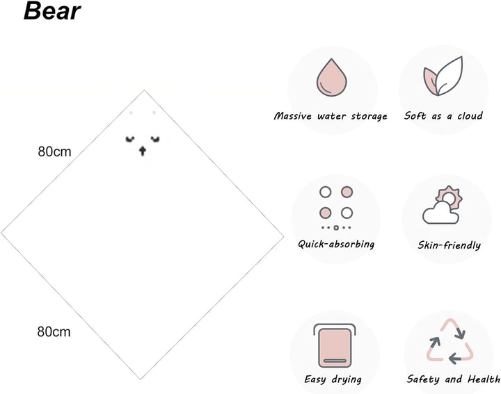 Hooded Baby Towel, Baby Bath Towels with Hood,Unique Animal Design Baby Towel with Hood Soft Absorbent Baby Bath Towels, for Newborn Baby Boy and Girl (White)