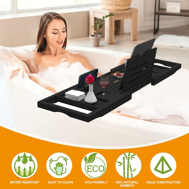 Premium Bathtub Tray Caddy - Expandable Bath Tray - Adjustable Bathroom Tray for Tub - Luxury Bath Caddy Tub Table - Unique House Warming Gifts New Home