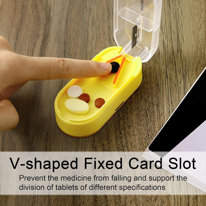 Pill Cutter, Pill Tablet Cutter for Small or Large Pills, Portable Pill Dispenser, Travel Pill Case, Portable Tablet Cutter with Blade and Storage Compartment-Green