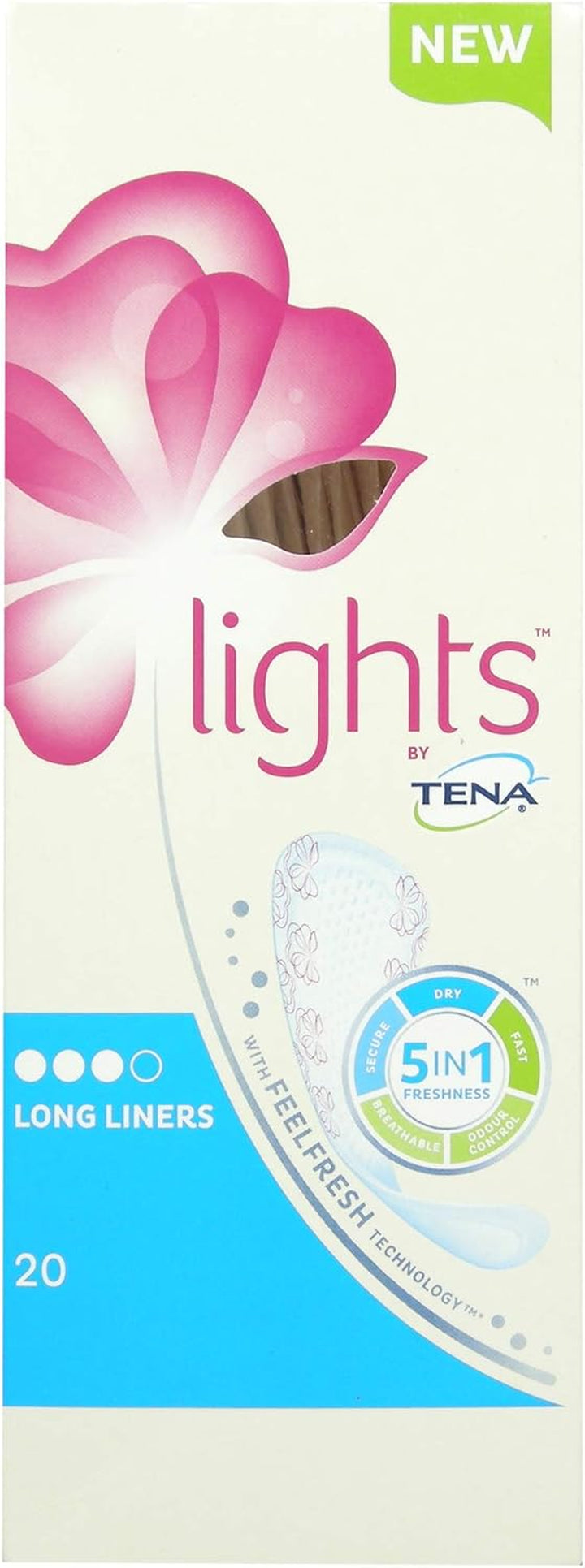Lights Long Liner, 160 Incontinence Liners (8 X 20 Packs) for Women with Sensitive Skin, Breathable and Unscented Liner for Light Bladder Weakness and Incontinence
