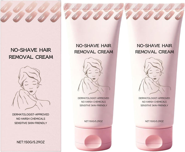 No Shave Hair Removal Cream, Suitable for Sensitive Skin, Fast and Gentle, Moisturizes and Nurtures Skin, Leaving It Soft and Protected after Hair Removal (2PC)