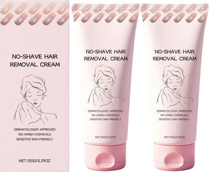 No Shave Hair Removal Cream, Suitable for Sensitive Skin, Fast and Gentle, Moisturizes and Nurtures Skin, Leaving It Soft and Protected after Hair Removal (2PC)