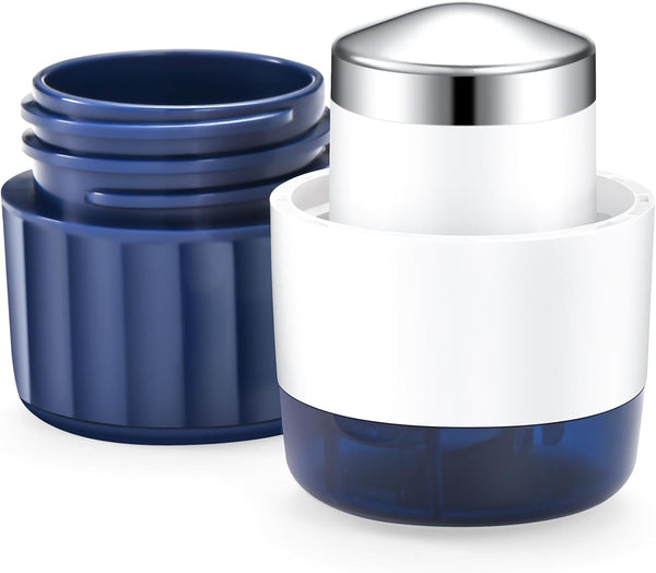 3 in 1 Pill Crusher for Tablets with Stainless Steel Grinding Head, Tablet Crusher for Pills & Pet, Pill Grinder with Storage, Pill Cutter Splitter with Free Brush (Indigo)