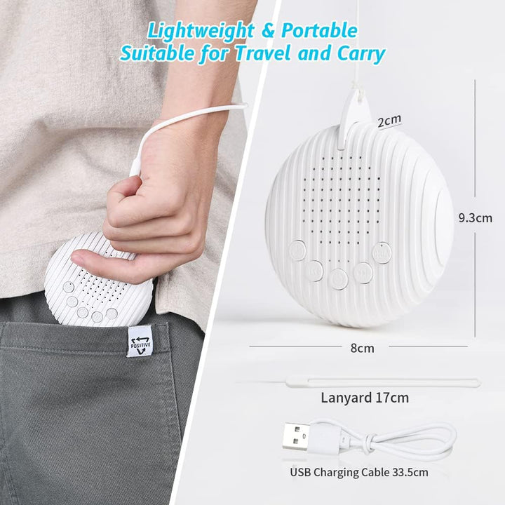 White Noise Machine, 10 Soothing Nature Sounds Therapy Portable Sleep Sound Machine, Mini Sound Machine for Baby Kids Adults, USB Rechargeable Baby Sleep Machine with 3 Timer Memory Functions