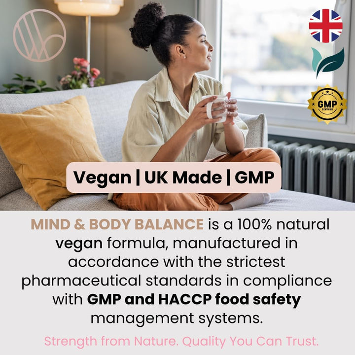 Ashwagandha Mind & Body Balance 1000Mg – Cortisol Detox Reducing Supplement for Stress, Anxiety, Sleep, Hormone Balance, Energy & Focus – 120 Vegan Tablets