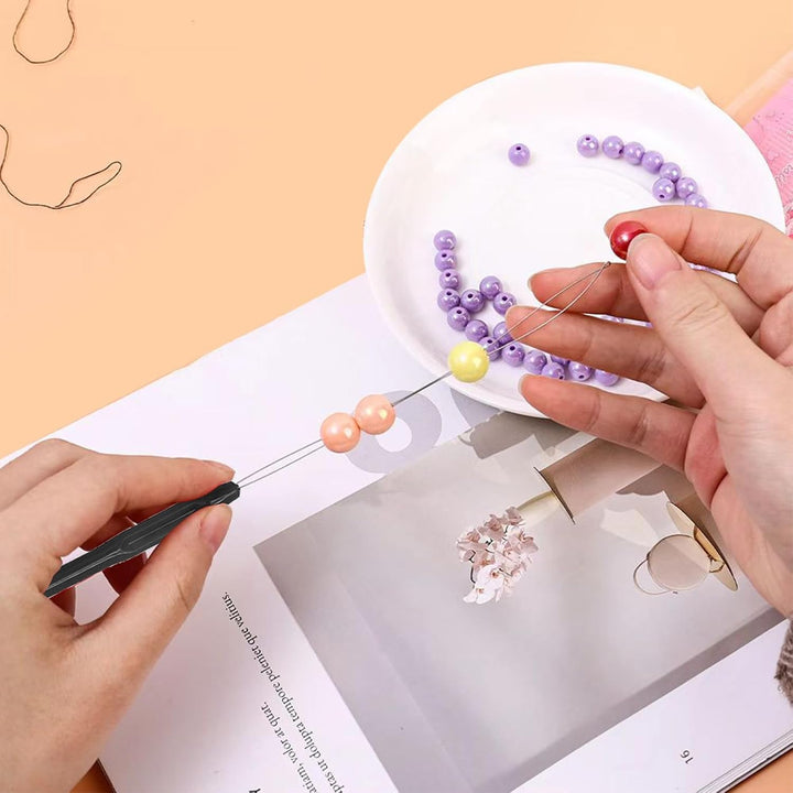 10 Pieces Hair Extension Loop Needle Threader, Pulling Hook Tool for Micro Rings and Nano Beads, Hair Extension Tools for Styling, Professional Bead Threading Device for Hair and Feather Extensions