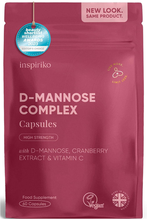 D Mannose 1000Mg Tablets Complex - 3-In-1 D-Mannose Capsules with High-Strength Cranberry Extract & Vitamin C. 60 Capsules. Made in UK