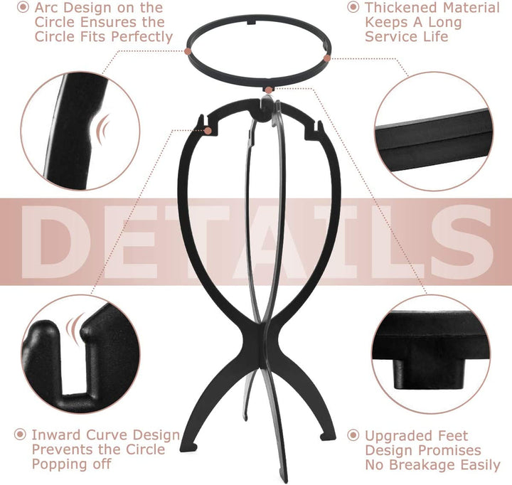 Short Wig Stand, Wig Head for Short Hair, Display Stands, 2 Pack