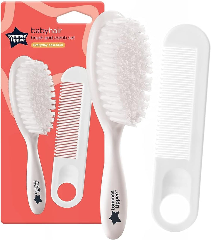Essential Basics Brush and Comb Set, White, 2 Count (Pack of 1)