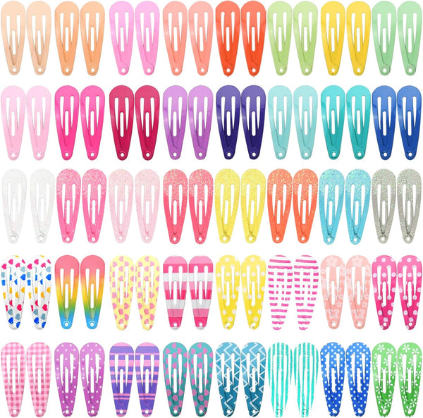Hair Clips,  80 Pcs 1.2 Inch Toddler, Mini Metal Snap Hair Clips for Little Girls Baby Kids, Colorful Small Hair Barrettes, Accessories for Fine Hair