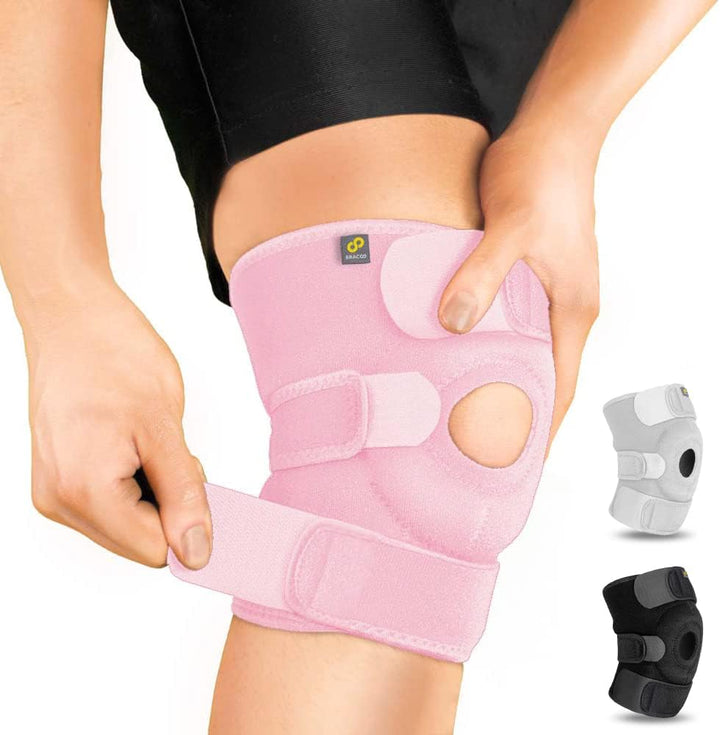 Adjustable Compression Knee Patellar Pad Tendon Support Sleeve Brace for Men Women - Arthritis Pain, Injury Recovery, Running, Workout, KS10