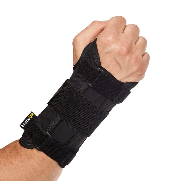 Wrist Support Brace with Metal Hand Splint for Carpal Tunnel Wrist Support, Left or Right Hand Support and Tendonitis Arthritis Pain Relief - for Men and Women (S/M, Right Hand)