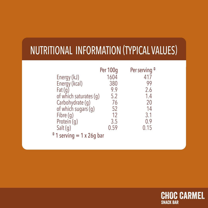 Snack Bar, Low Calorie Snack, Choc Caramel Flavour, 30 X 26 G Multipack (Packing May Vary)