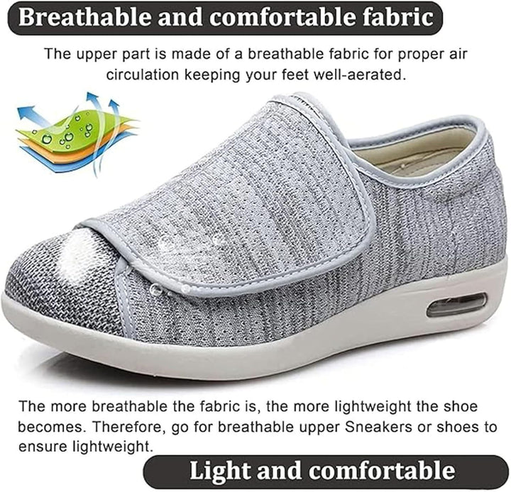 Diabetic Foot Shoes, Mens Casual Outdoor Diabetic Edema Adjustable Breathable Arthritis Shoes, Comfortable Edema Orthopedic House anti Slip Wide, for Arthritis, Fasciitis, Swollen