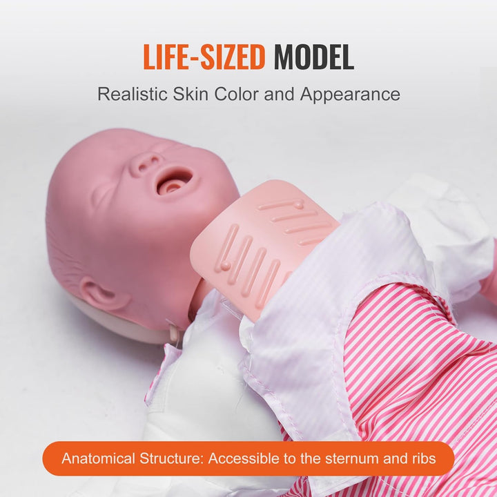 Infant CPR Training Manikin, Heimlich Maneuver and Cardiopulmonary Resuscitation (CPR) Practice, Professional Infant Airway Obstruction Training Manikin, Baby Infarction Model for Education