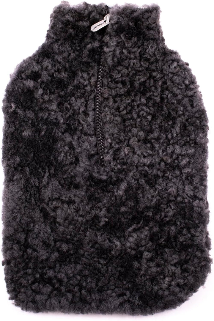 | Kerri Genuine Sheepskin Luxurious Hot Water Bottle Cover | Large W:22Cm X H:34Cm (Carbon)