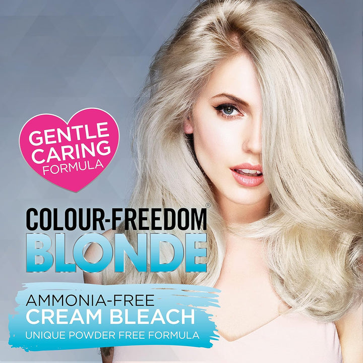 Colour-Freedom Cream Hair Bleach. Ammonia-Free Formula Lifts up to 8 Shades. Protects & Repairs While Lightening. Complete Bleaching Kit Including Tint Bowl & Brush,Packaging May Vary