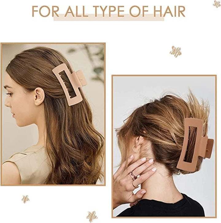 Hair Claw Clips for Women Thick Hair, 4.1 Inch Matt Coated Hair Clips Women for Thick & Thin Hairs, 4PCS