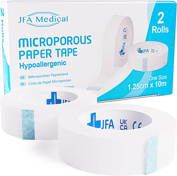 Microporous Surgical Tape First Aid Medical Tape Earring Cover up Tape 1.25Cm X 10M - Box of 2 Rolls