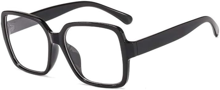 TECH-LINE-DIRECT 2023 Oversize Eyeglasses Unisex Square Glasses - Black Frames Clear Lens