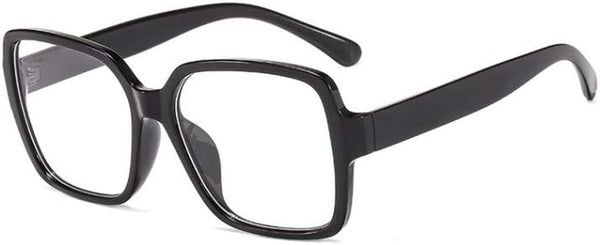 TECH-LINE-DIRECT 2023 Oversize Eyeglasses Unisex Square Glasses - Black Frames Clear Lens