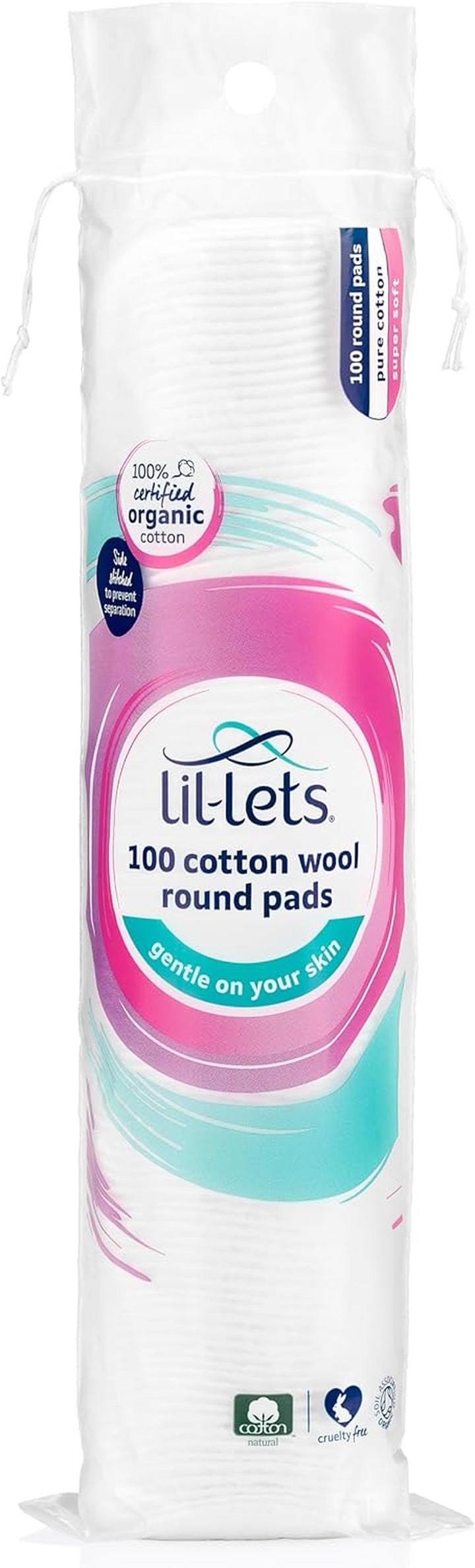 Cotton Wool round Pads, 200 Count, Certified Organic, 100% Pure Cotton Wool, Soft and Absorbent, Gentle on Skin, Dermatologically Tested, Bulk Pack