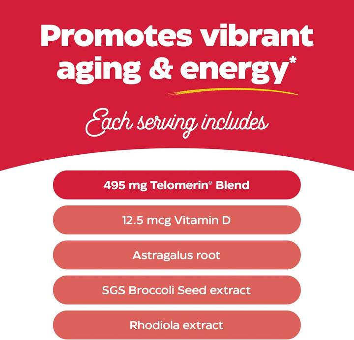 , Telomere Plus, Cellular Support, Dietary Supplement, 30 Capsules, Vegetarian, Gluten-Free, Soy-Free