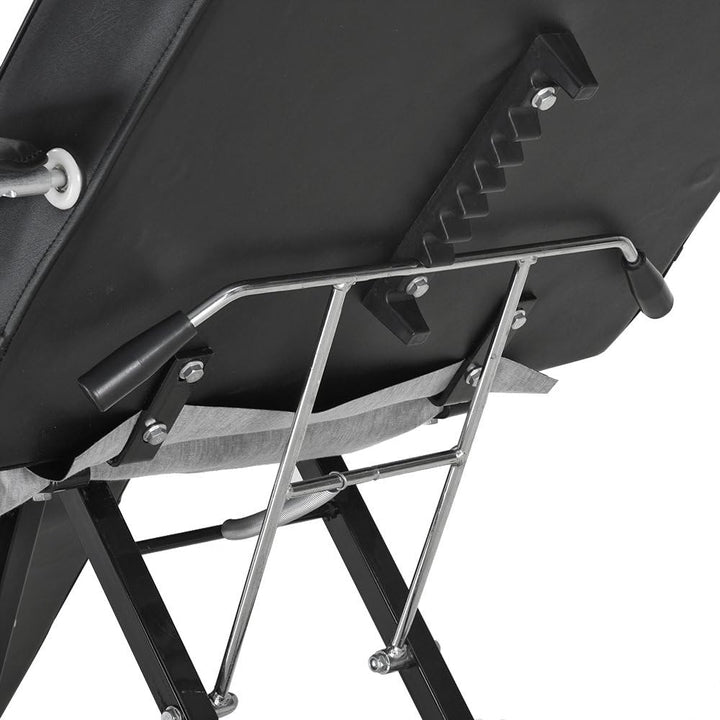 Balance Massage Bed Table Adjustable Reclining Beauty Salon Chair Tattoo Spa Facial Couch Bed with Stool (Black)