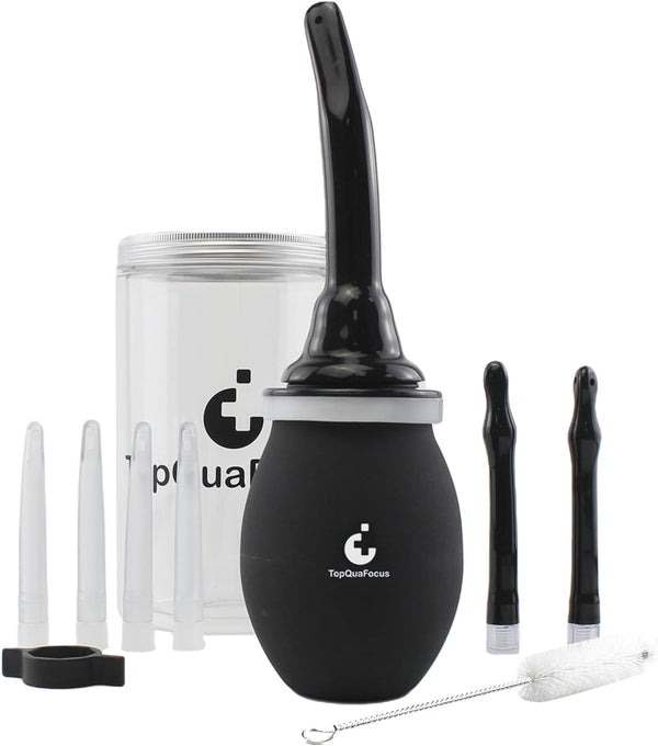 420Ml Enema Bulb Kit - Large Anal Douche Bulb, Colon Irrigation Enemas for Man Woman (Black)