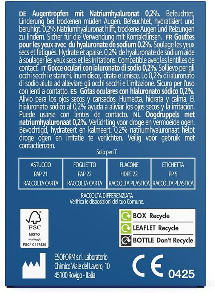 Eye Drops with Sodium Hyaluronate 0.2%, 15 Ml, Pack of 2