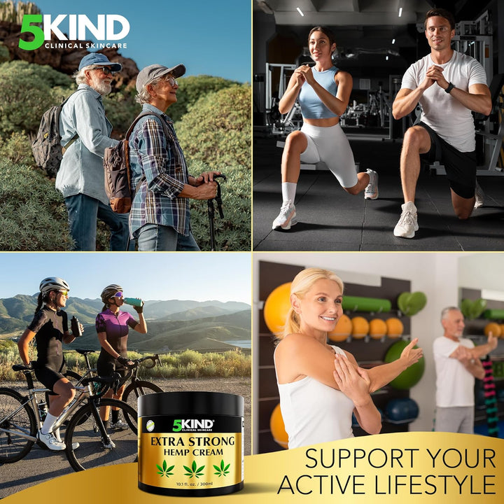 Extra Strong Hemp Cream 300Ml - High Strength Hemp Oil and Arnica Cream - for Massaging Joints & Muscles, Lower Back, Feet, Knees, Neck & Shoulders - Rich in Natural Extracts