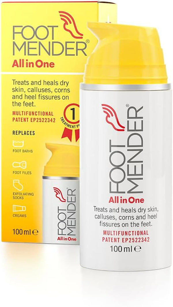 All in One | Treats and Heals Dry Feet, Hard Skin (Calluses), Corns and Cracked Heels (Heel Fissures) | Significant Effect after First Treatment | 100Ml