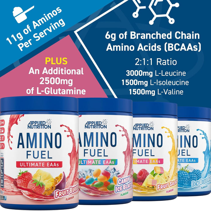 Amino Fuel - Amino Acids Supplement, EAA Essential Amino Acids Powder, Muscle Fuel & Recovery (390G - 30 Servings) (Fruit Burst) (New)