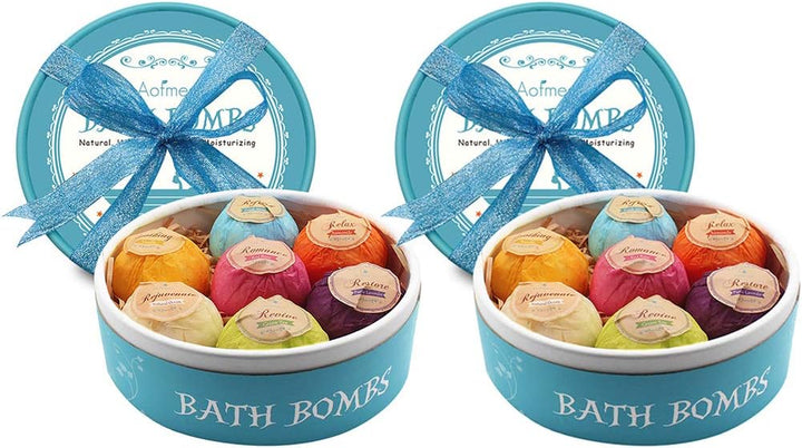 Bath Bombs Gift Set, 7Pcs Fizzies Spa Kit Perfect for Moisturizing Skin, Birthday Valentines Mothers Day Anniversary Christmas Best Gifts Ideas for Women, Mum, Girls, Her, Kids