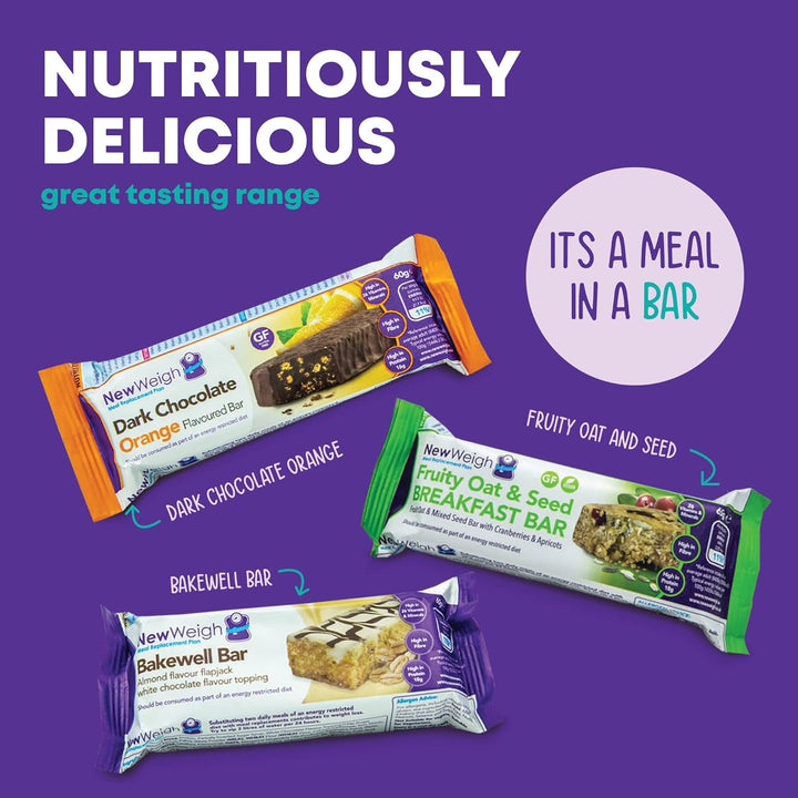 Fruity Oat & Seed Meal Replacement Protein Bars - High in Fibre Energy Breakfast Bar - Gluten-Free Nutritional Diet for Vegans, Vegetarians, Coeliacs (7 X 65G)