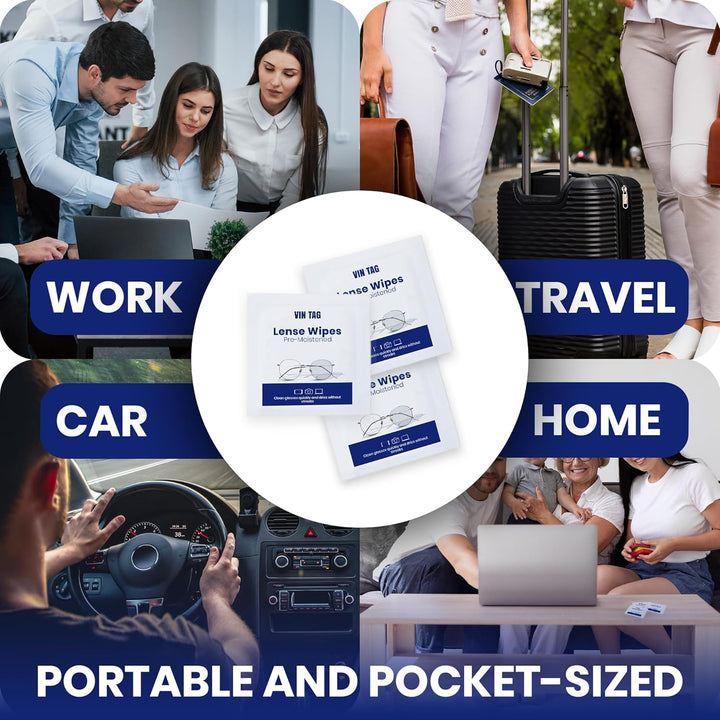 200 Premium Glasses Cleaner Wipes, Individually Wrapped Streak-Free Lens Wipes for Glasses & Quick Drying Spectacle Wipe for Phones, Laptops, Tablets, TV & Cameras – Bulk Pack 5.5" X 4.7"