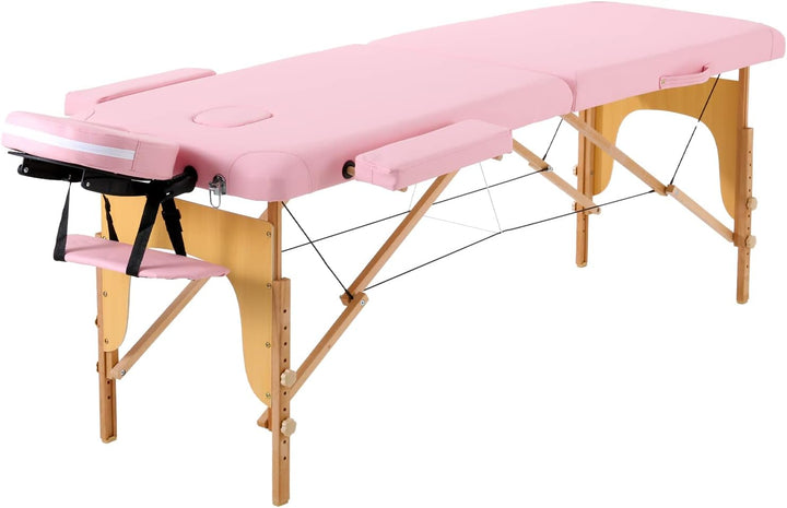 Portable Massage Table Folding Lightweight Beauty Salon Spa Bed Therapy Couch (Black, 60Cm Width 3 Section Aluminum)