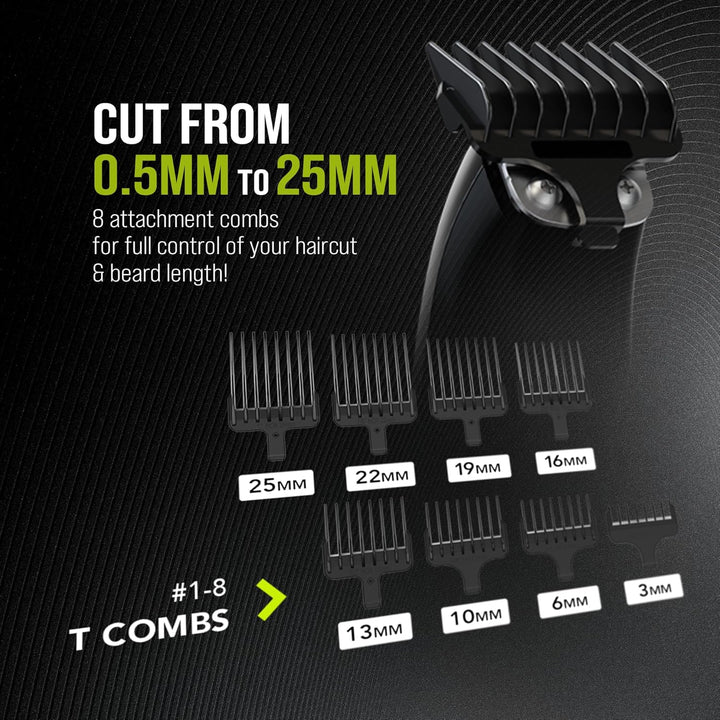All-In-One Full Body Trimmer for Men – Cordless Rechargeable Beard, Hair & Body Grooming Kit with Hygienic Washable Blades, Lithium Battery, 210 Minute Runtime, 0.2Mm - 25Mm, Quick Charge