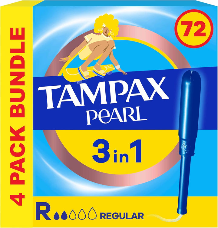 Pearl Regular Tampons Applicator, Count 4 X 18, Super Saving Box