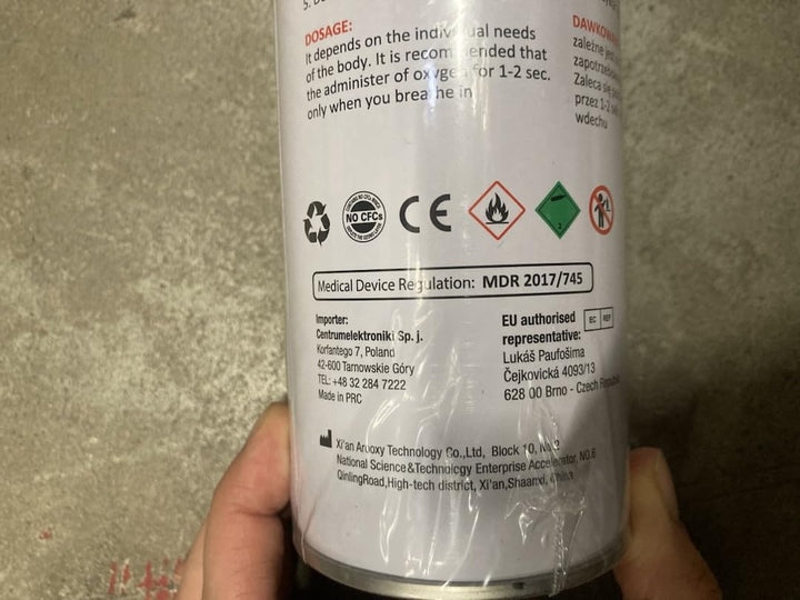 PR-994 Portable Oxygen Inhaler 12L in a Can 99.4% with Mouthpiece (Lot De 1)