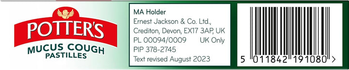 Mucus Cough Pastilles, Non-Drowsy, 20 Pastilles - Relieve the Symptoms of Catarrh, Coughs and Colds