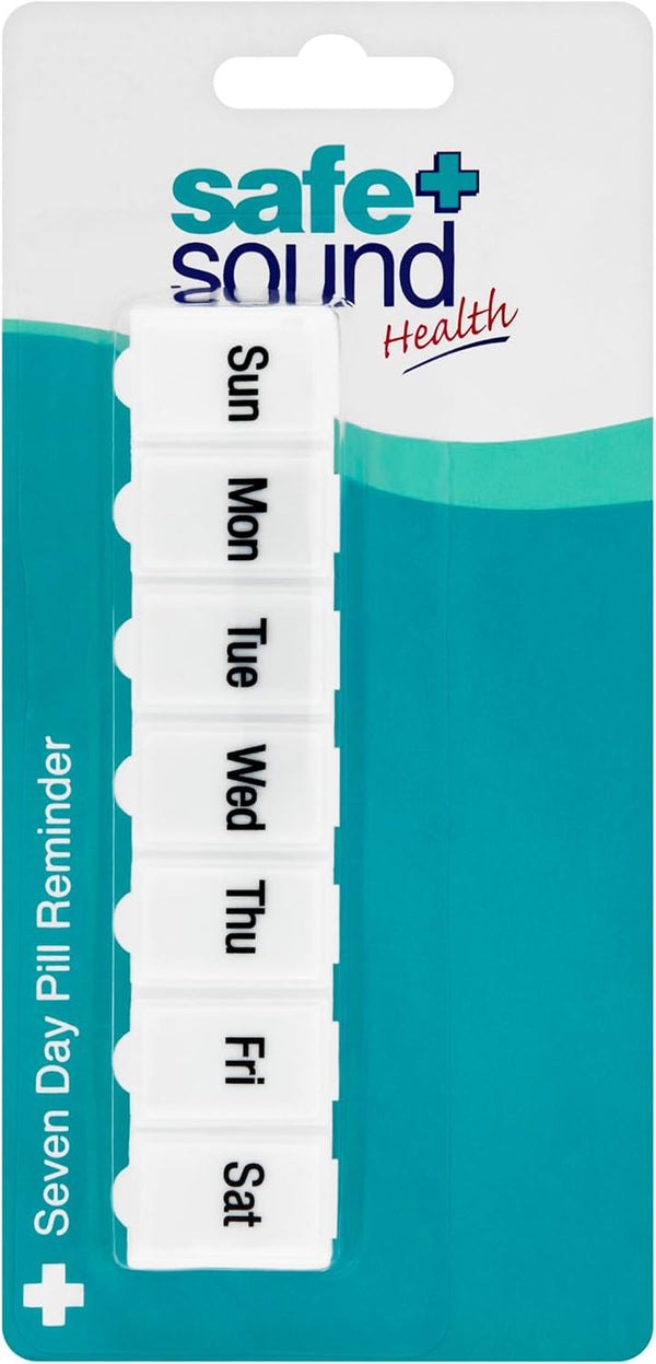 Safe and Sound Mini Pocket Sized 7 Day Pill Box, Pop-Open-Catch Lids