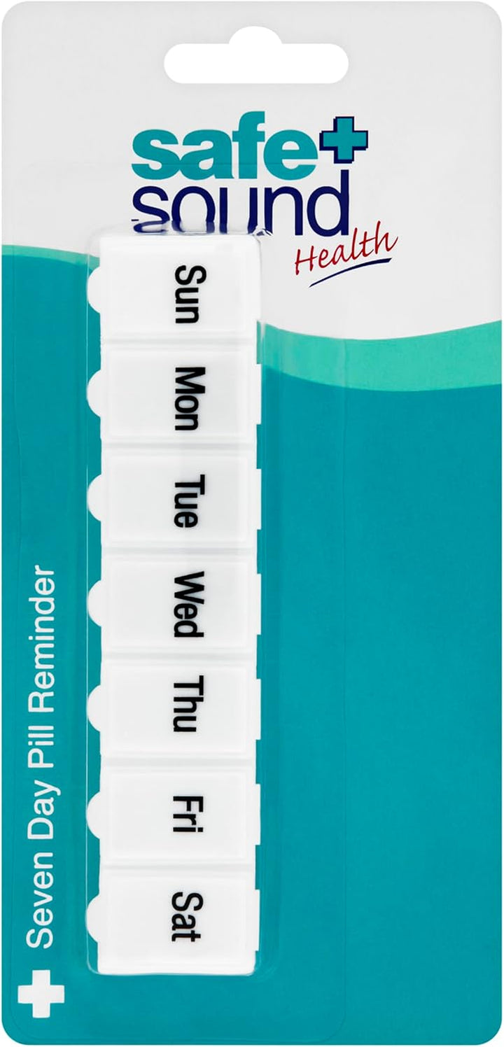 Safe and Sound Mini Pocket Sized 7 Day Pill Box, Pop-Open-Catch Lids