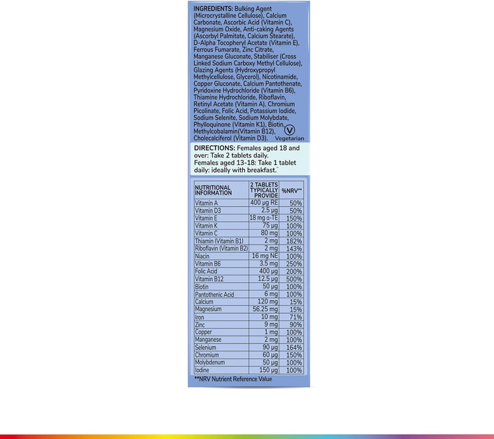 Health & Her Multivitamin for Women with Monthly Natural Cycles - Supplements for Women - Nutrition and Wellbeing Support for Menstrual Cycle - 1 Month Supply, 60 Tablets - Vegan & Gluten Free