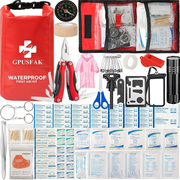 140 Piece Boat Emergency Kit 2-In-1 Waterproof First Aid Kit